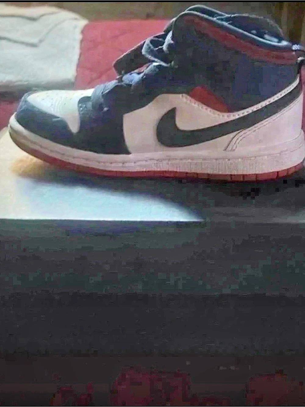 Nike Air Jordan 1 Mid SE (TD) ) Kids Sneakers Blue & Red US 9C